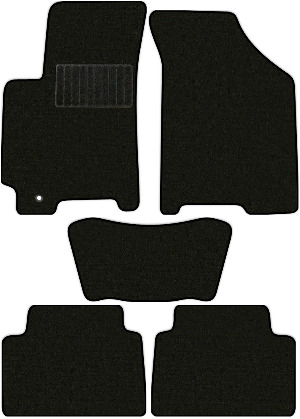 Коврики текстильные "Стандарт" для Daewoo Lacetti (седан / J200) 2002 - 2004, черные, 5шт.